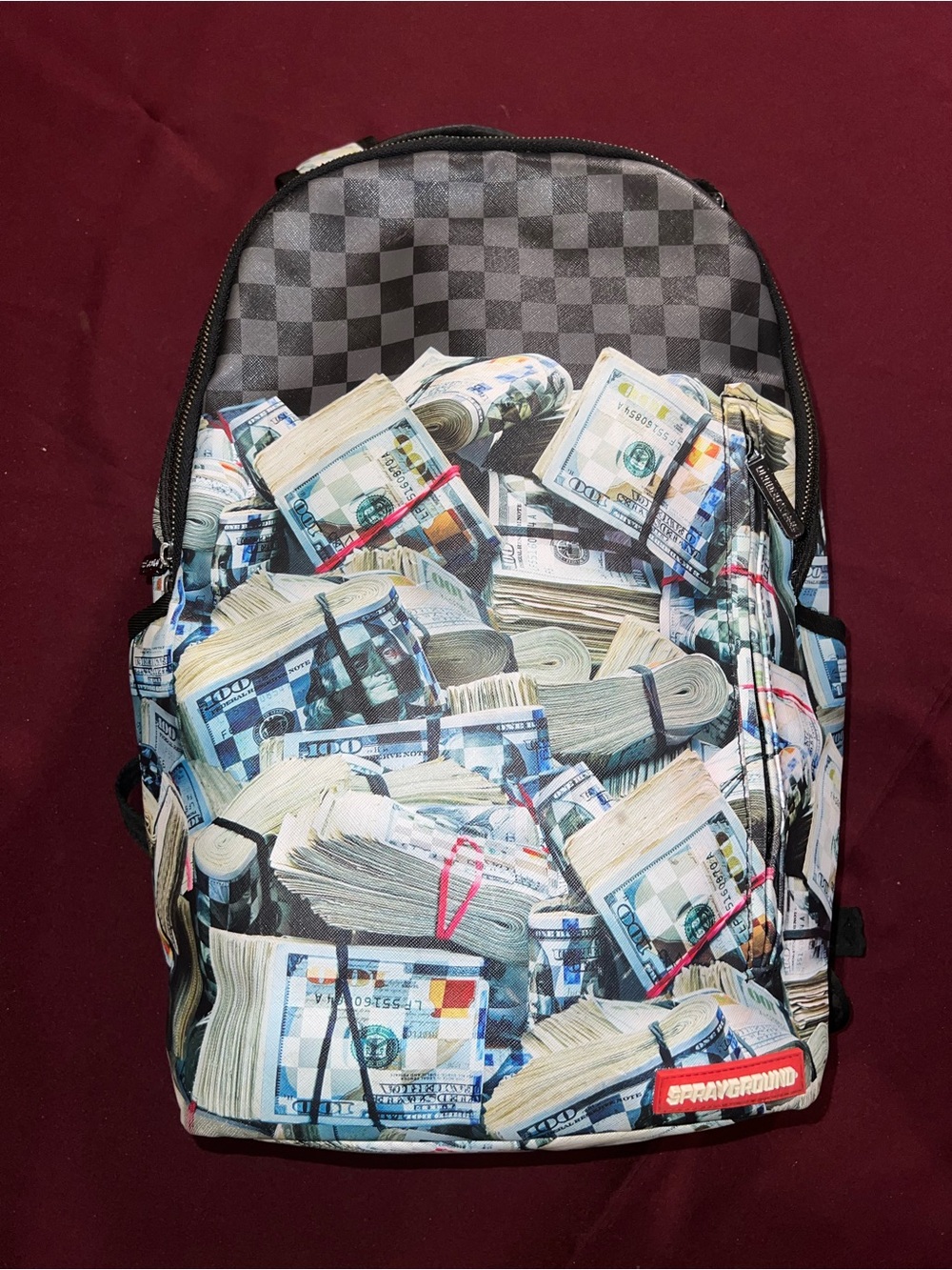 Sprayground Money Stack Print Backpack - Black/Gray